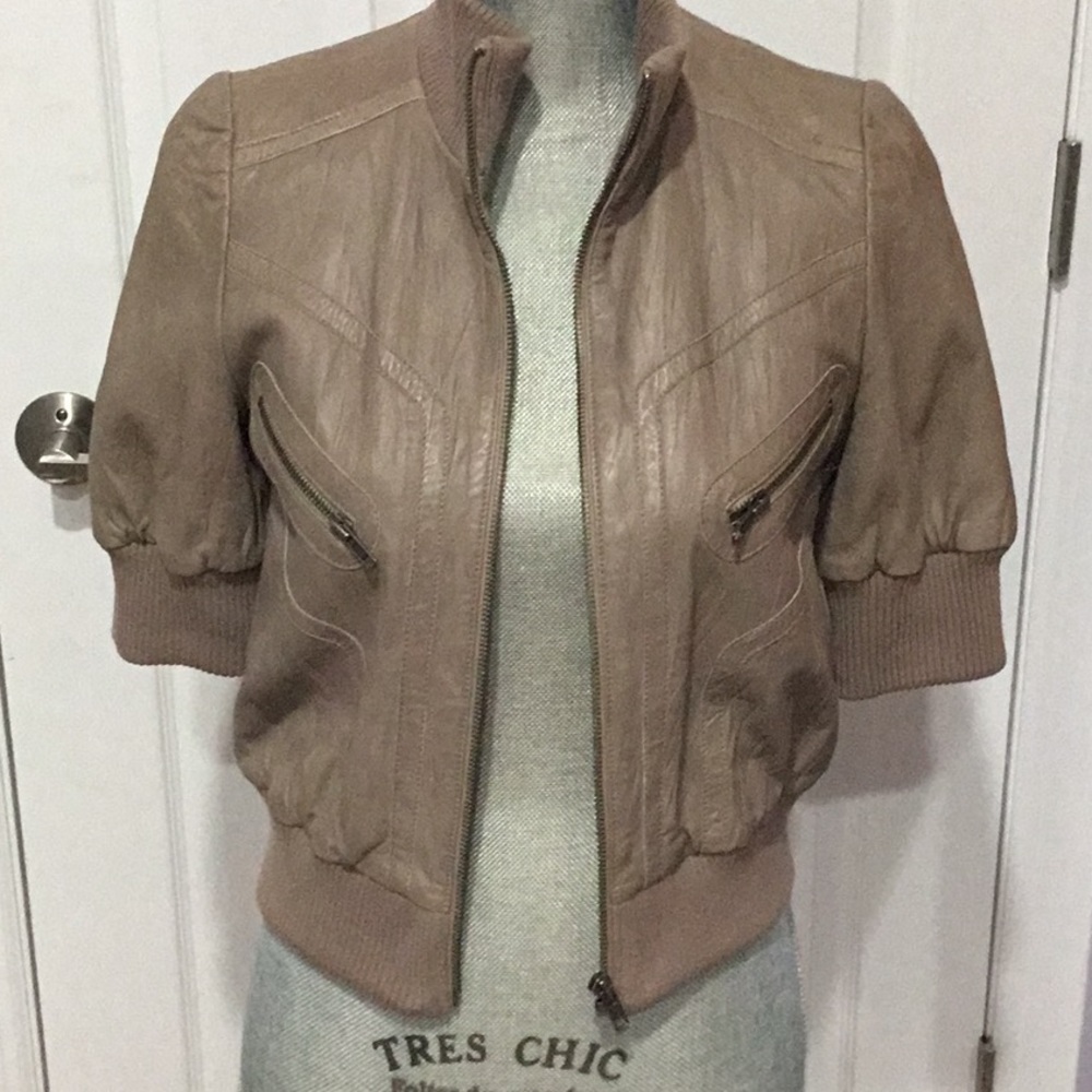Jamison short sleeve leather jacket Small